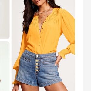 Ramy Brook Yellow Button-Up Blouse